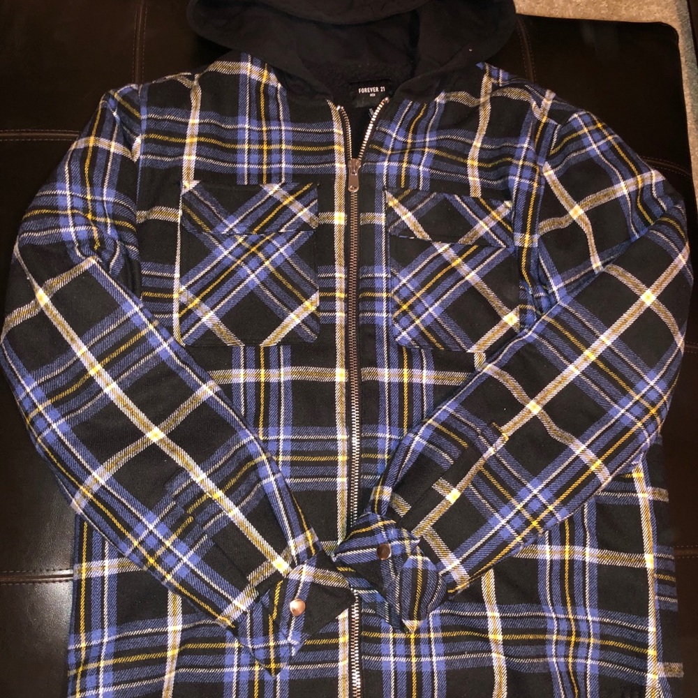FOREVER 21 MEN FLANNEL SHERPA LARGE